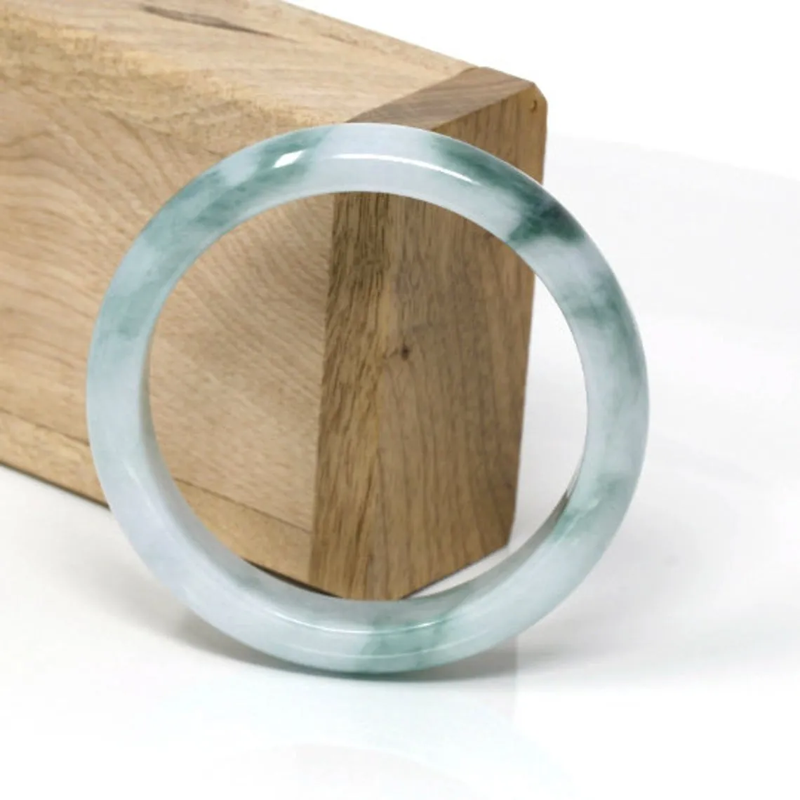RealJade®Classic Bangle Genuine Burmese Jadeite Jade Bangle Bracelet (57 mm) #6