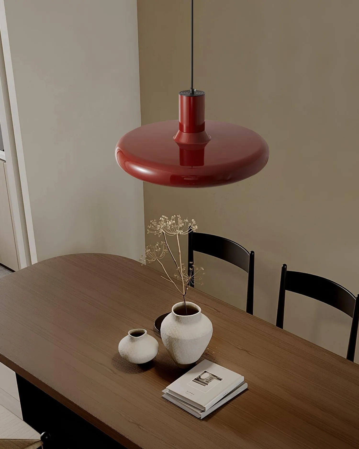Red Frisbee Pendant Lamp 17.7″- 10.6″