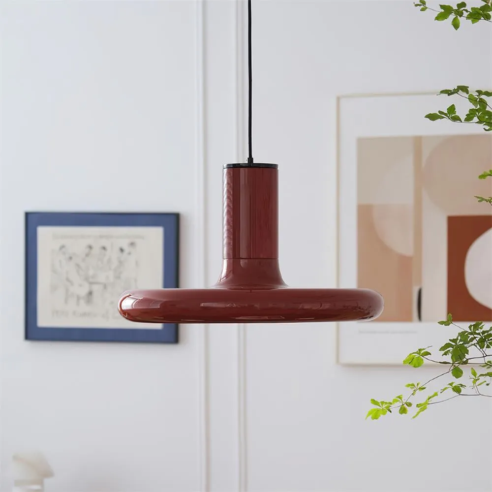 Red Frisbee Pendant Lamp 17.7″- 10.6″