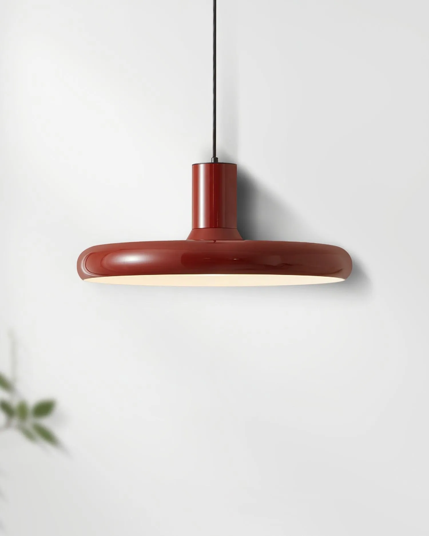 Red Frisbee Pendant Lamp 17.7″- 10.6″