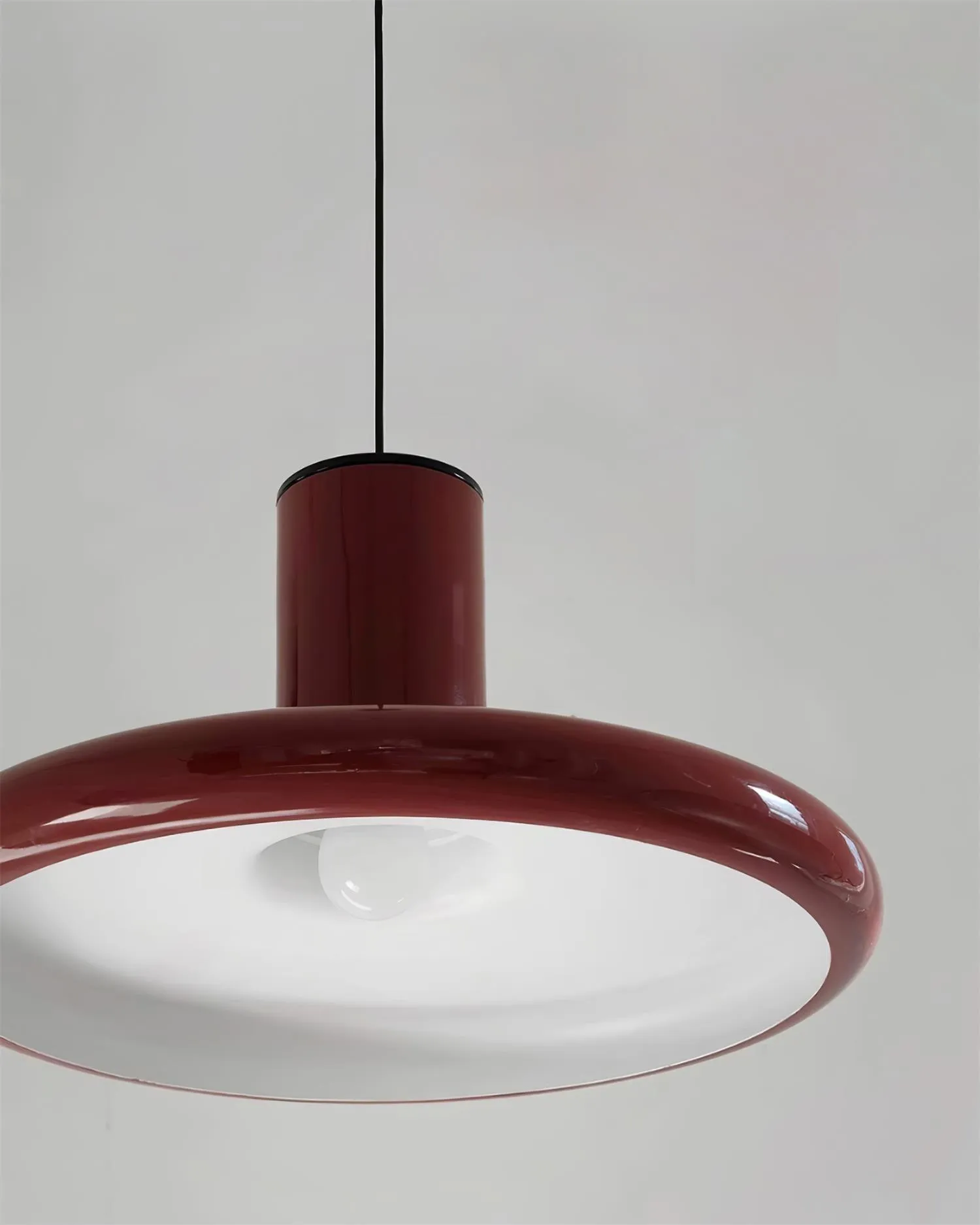 Red Frisbee Pendant Lamp 17.7″- 10.6″