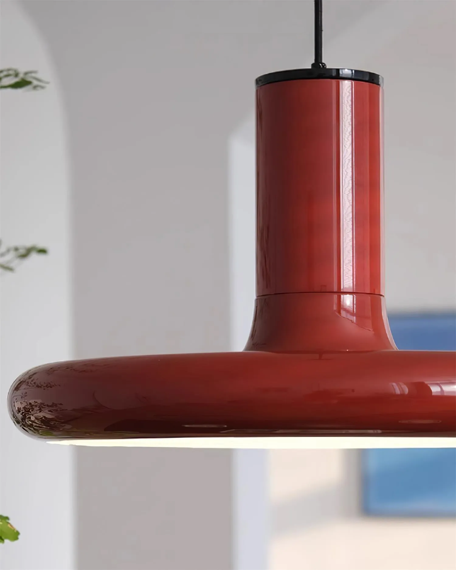 Red Frisbee Pendant Lamp 17.7″- 10.6″