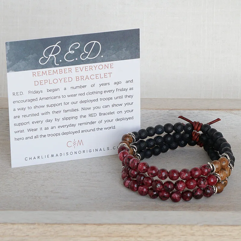 Remember Everyone Deployed (RED) Mini Bracelet  | Military Deployment Bracelet