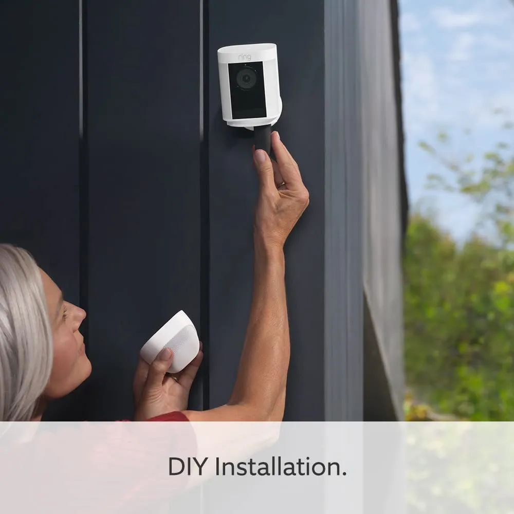 Ring Spotlight Cam Pro Battery - Outdoor Security Camera, 1080p HDR Video, 3D Motion Detection, Bird's-Eye View, LED Spotlights, 30-Day Free Trial of Ring Home