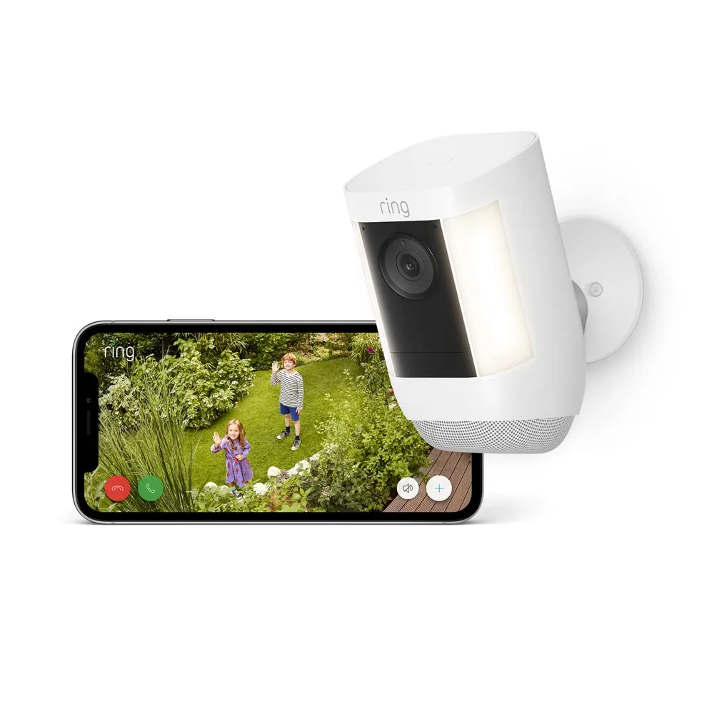 Ring Spotlight Cam Pro Battery - Outdoor Security Camera, 1080p HDR Video, 3D Motion Detection, Bird's-Eye View, LED Spotlights, 30-Day Free Trial of Ring Home