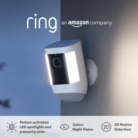 Ring Spotlight Cam Pro Battery - Outdoor Security Camera, 1080p HDR Video, 3D Motion Detection, Bird's-Eye View, LED Spotlights, 30-Day Free Trial of Ring Home