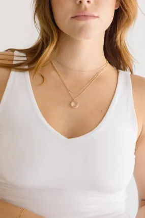 Roxie Layered Clear Disc Charm Necklace Gold