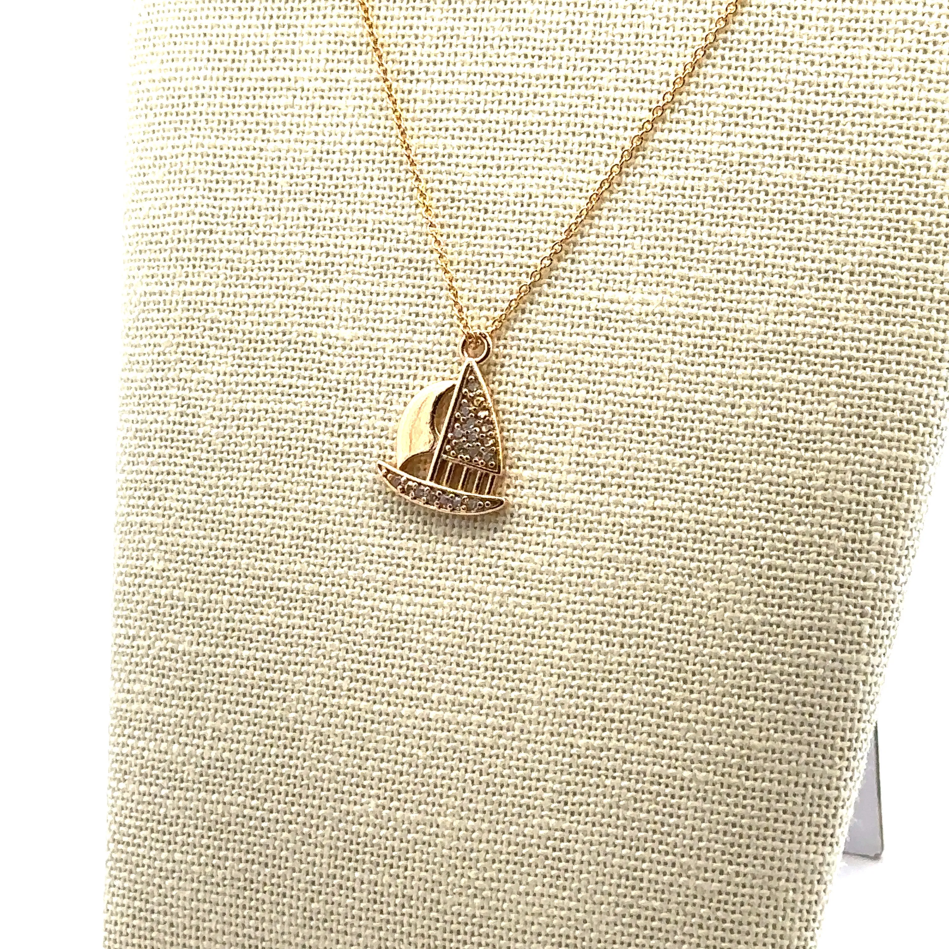 Sailboat Charm, Gold Plated