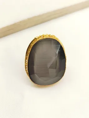 Sanya Grey Natural Stone Finger Ring