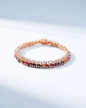 Short Stack Rainbow Sapphire Tennis Bracelet