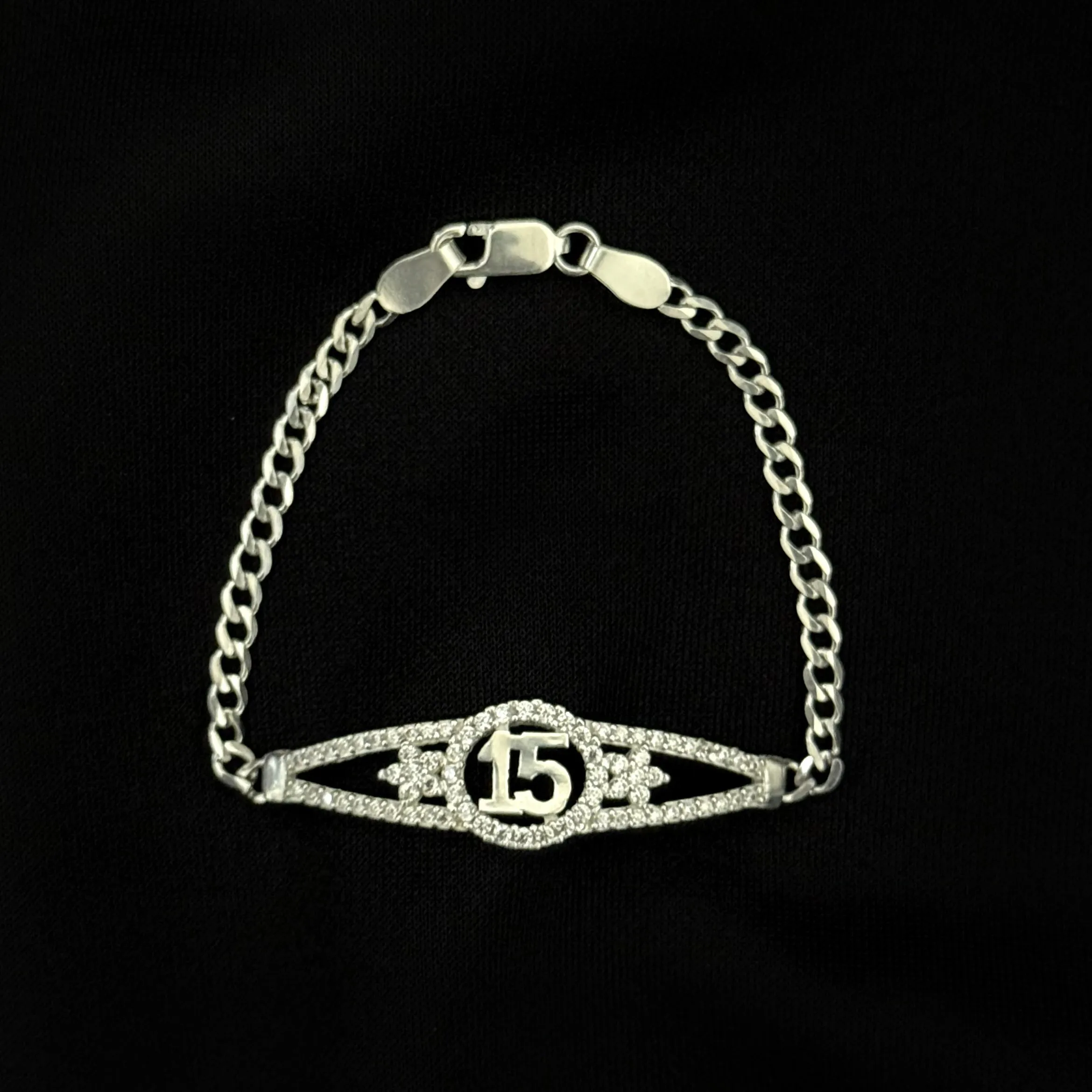 Silver 15 años bracelet - quinceañera - 15 years