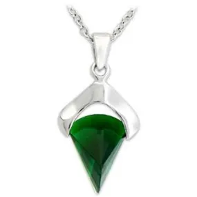 Silver 925 Sterling Silver Pendant with Synthetic Synthetic Glass in Emerald for Women Emerald Stone Color Style LOA566 Size One Size