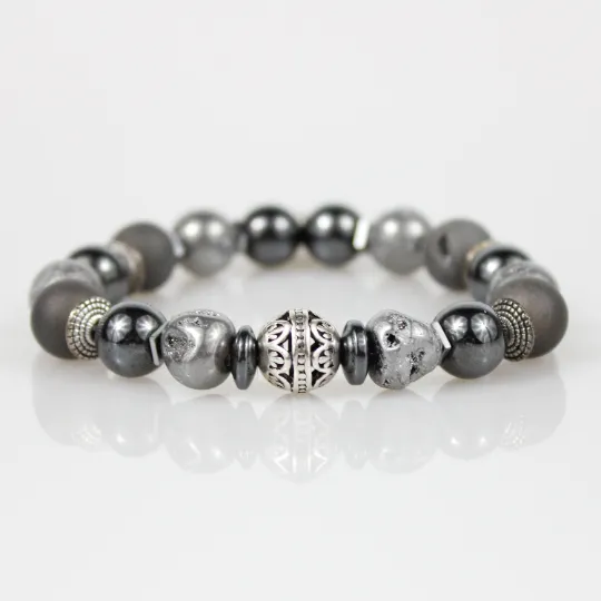 Silver Ankh Bead Bracelet