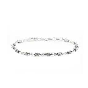 Silver Barbed Wire Bracelet