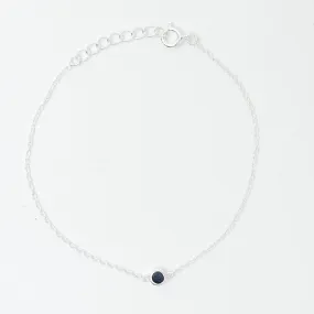Silver Raw Sapphire Solitaire Bracelet