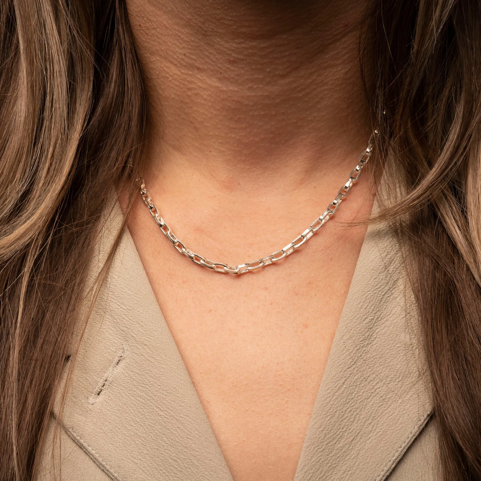 Silver Rollo Necklace