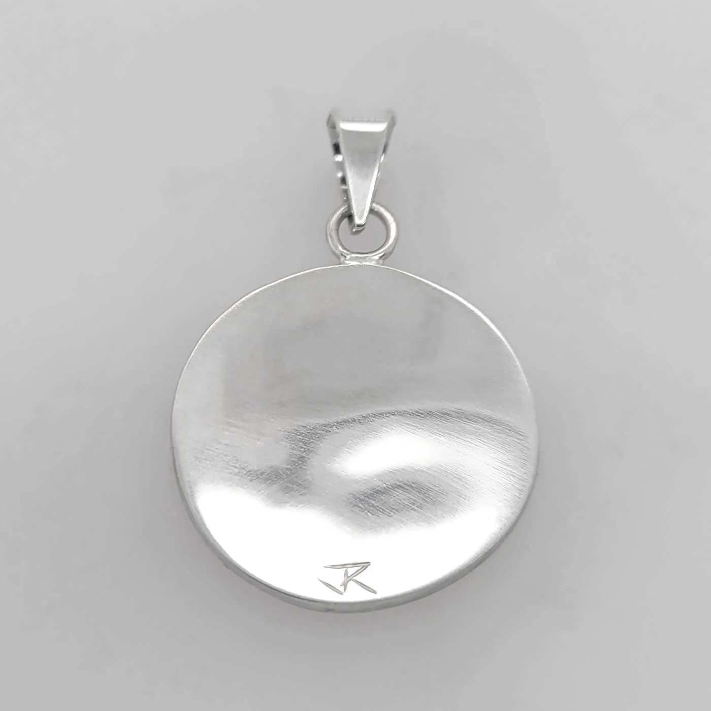 Silver Round Raven Spirit Pendant