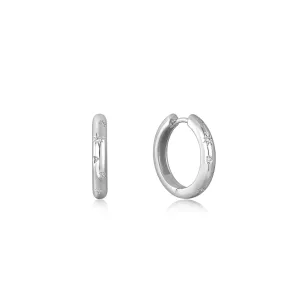 Silver Scattered Stars Hoop Earrings