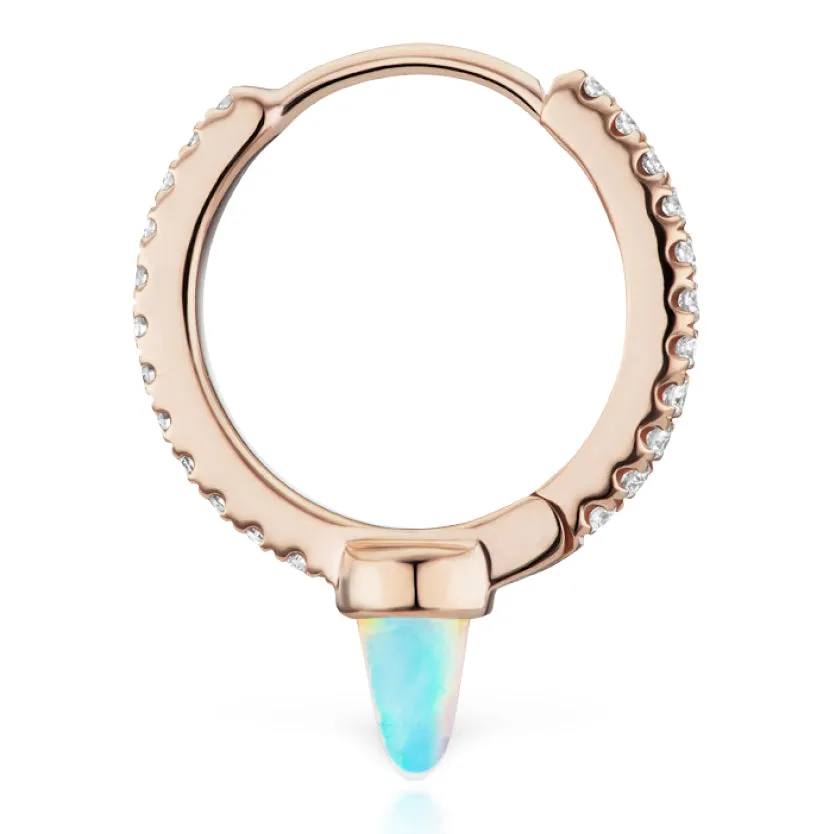 Single Opal Spike with DIAMONDS. Eternity Earring by Maria Tash in 18K Rose Gold