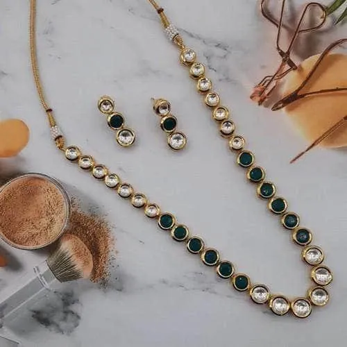 Single Round Kundan Necklace Set