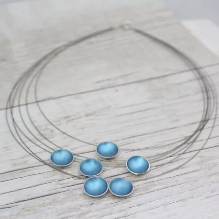 Six Strand Berry Enamel Necklace