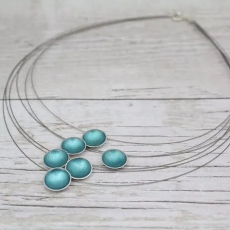 Six Strand Berry Enamel Necklace