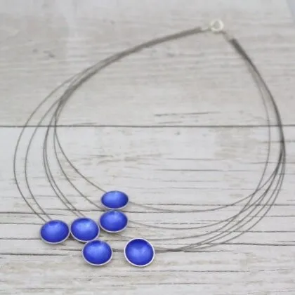 Six Strand Berry Enamel Necklace