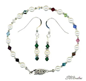 Small Generation Birthstone Crystal Pearl Set
