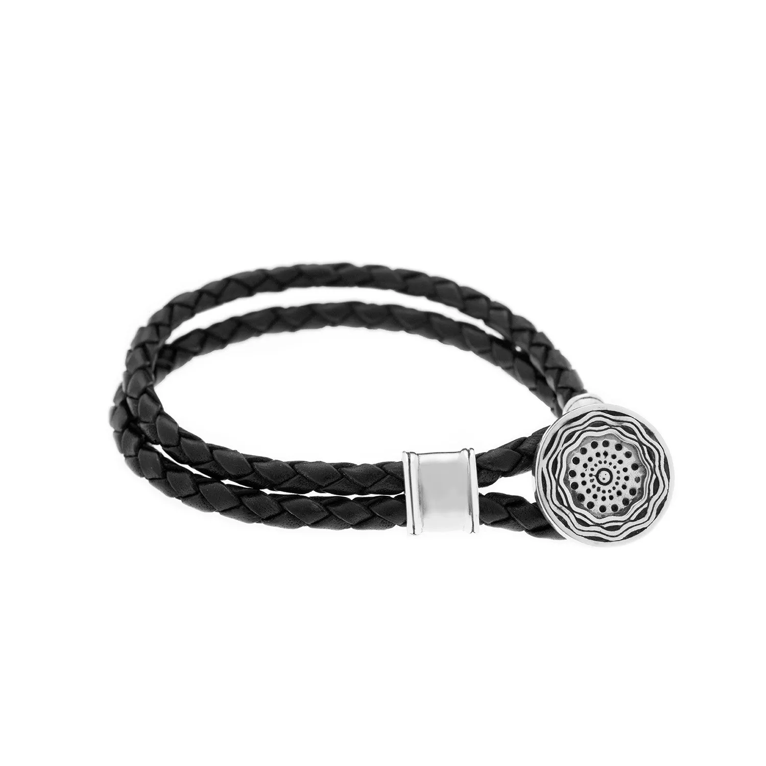 Smooth Seas Don't Make Skillful Sailors Sterling Silver Leather Bracelet