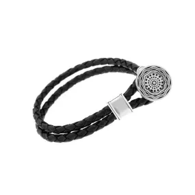 Smooth Seas Don't Make Skillful Sailors Sterling Silver Leather Bracelet