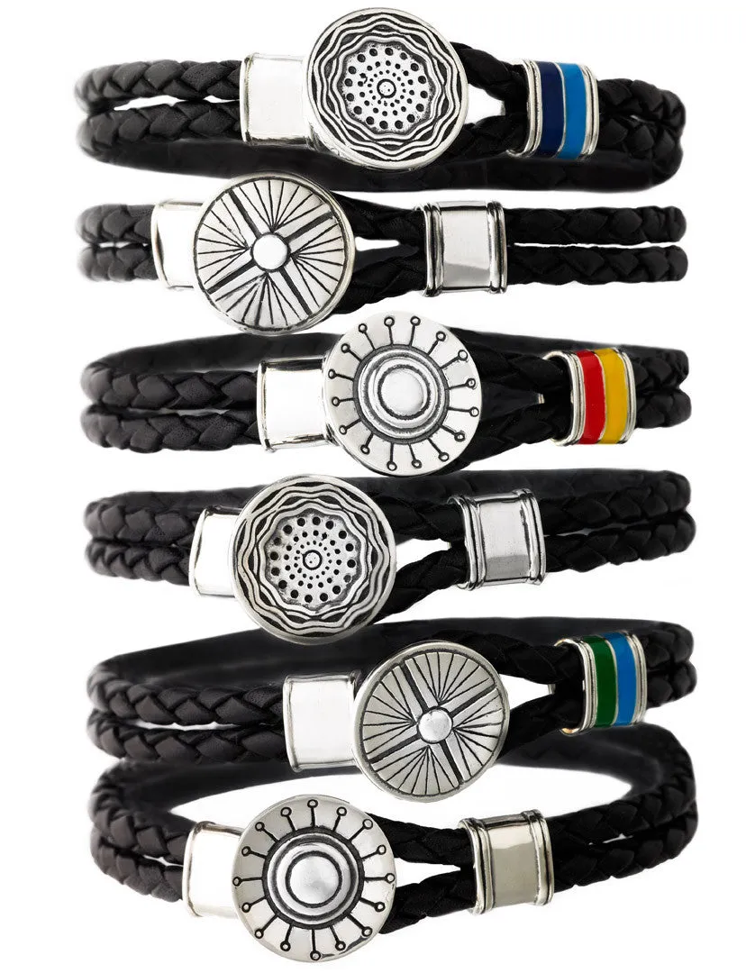 Smooth Seas Don't Make Skillful Sailors Sterling Silver Leather Bracelet
