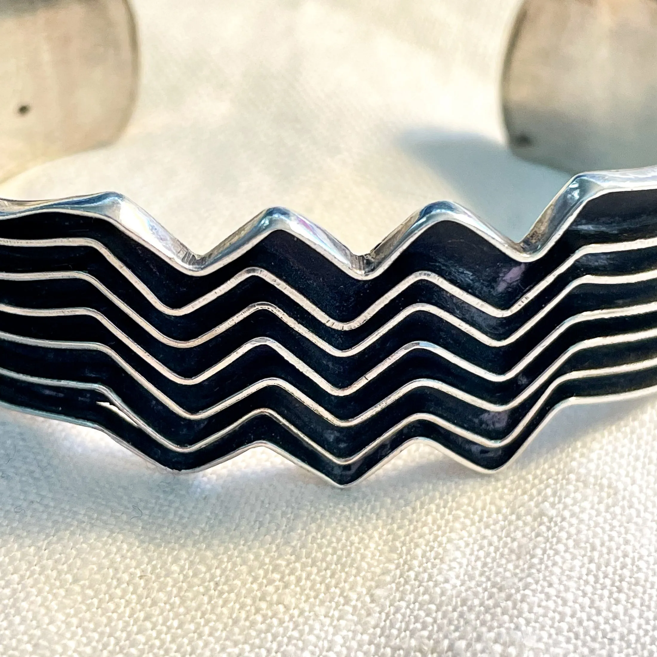 SOLD Vintage Native American Sterling Silver Cuff Bracelet, Signed KK