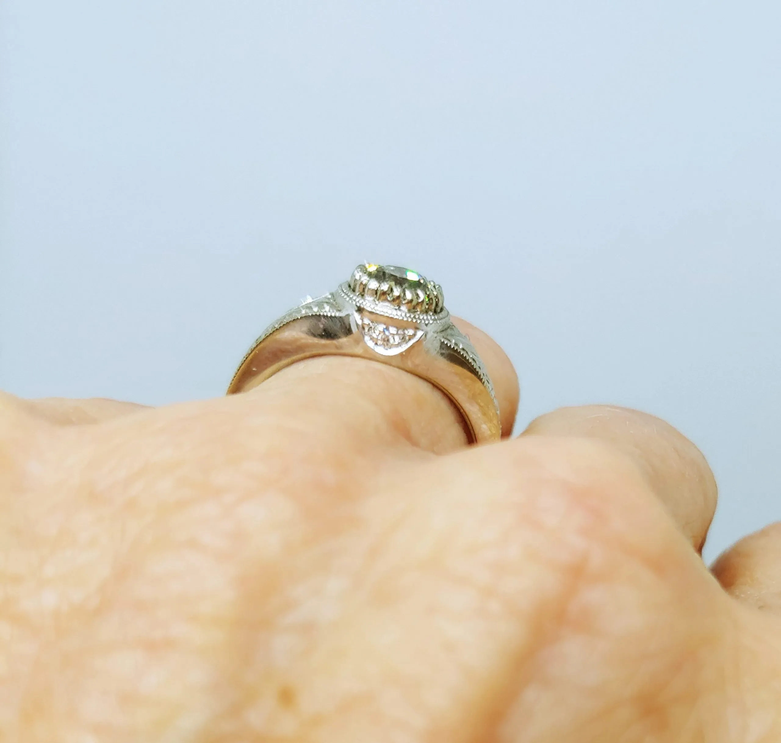 SPECIAL PRICE-Custom Vintage Inspired Diamond Wedding Set