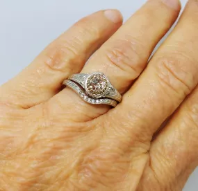 SPECIAL PRICE-Custom Vintage Inspired Diamond Wedding Set