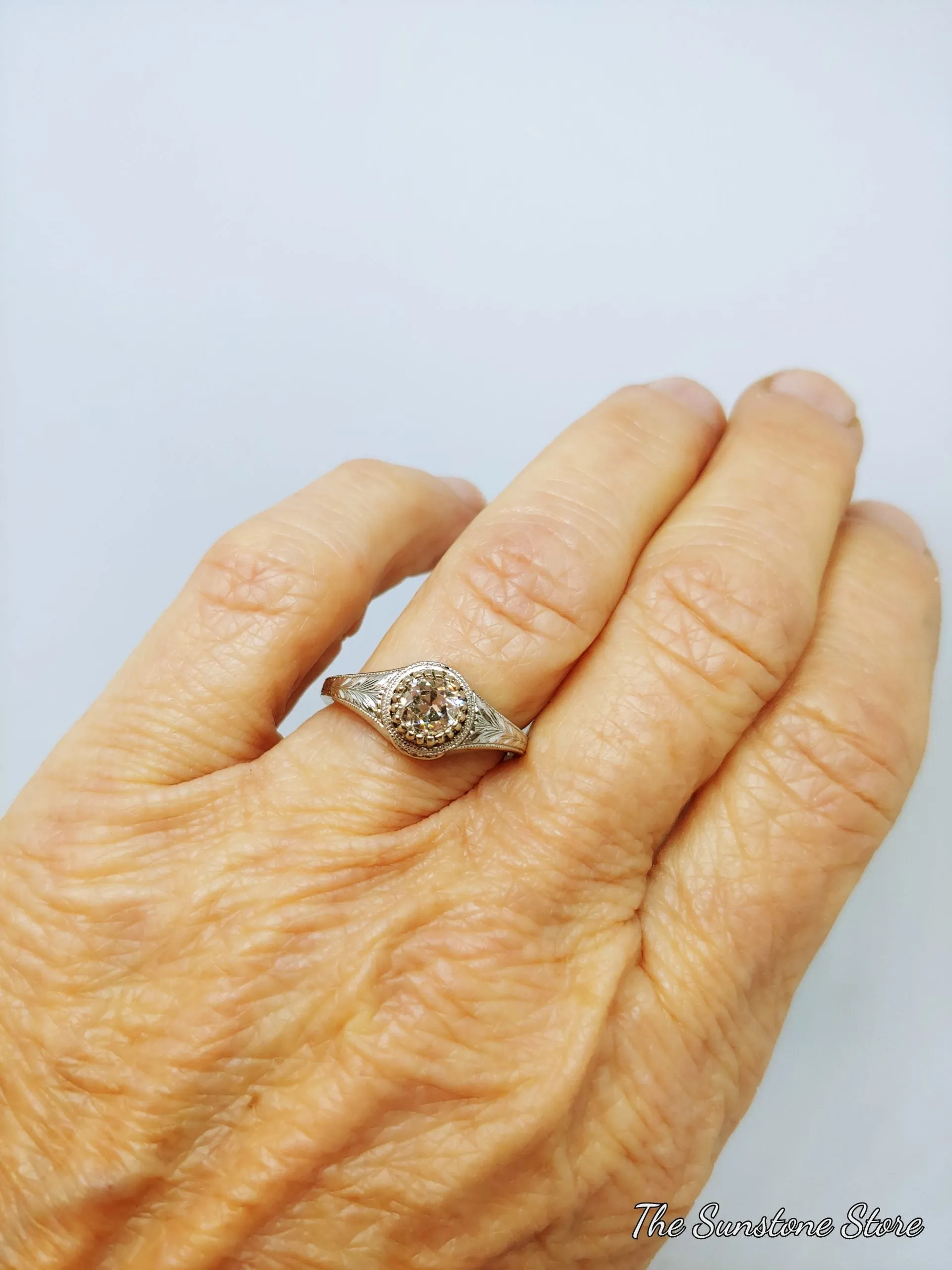 SPECIAL PRICE-Custom Vintage Inspired Diamond Wedding Set
