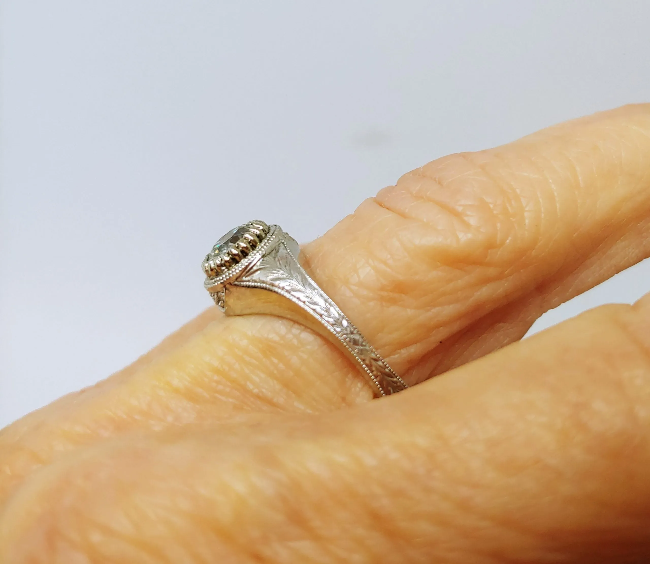 SPECIAL PRICE-Custom Vintage Inspired Diamond Wedding Set