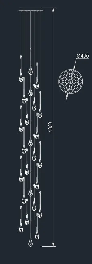 Spumante Crystal Chandelier and Pendants