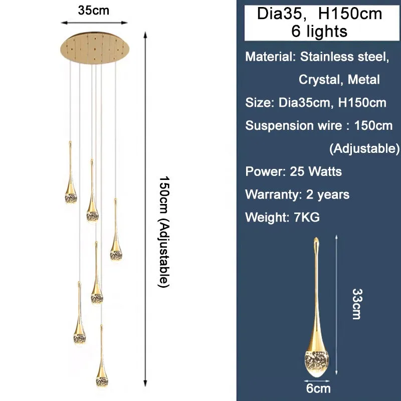 Spumante Crystal Chandelier and Pendants