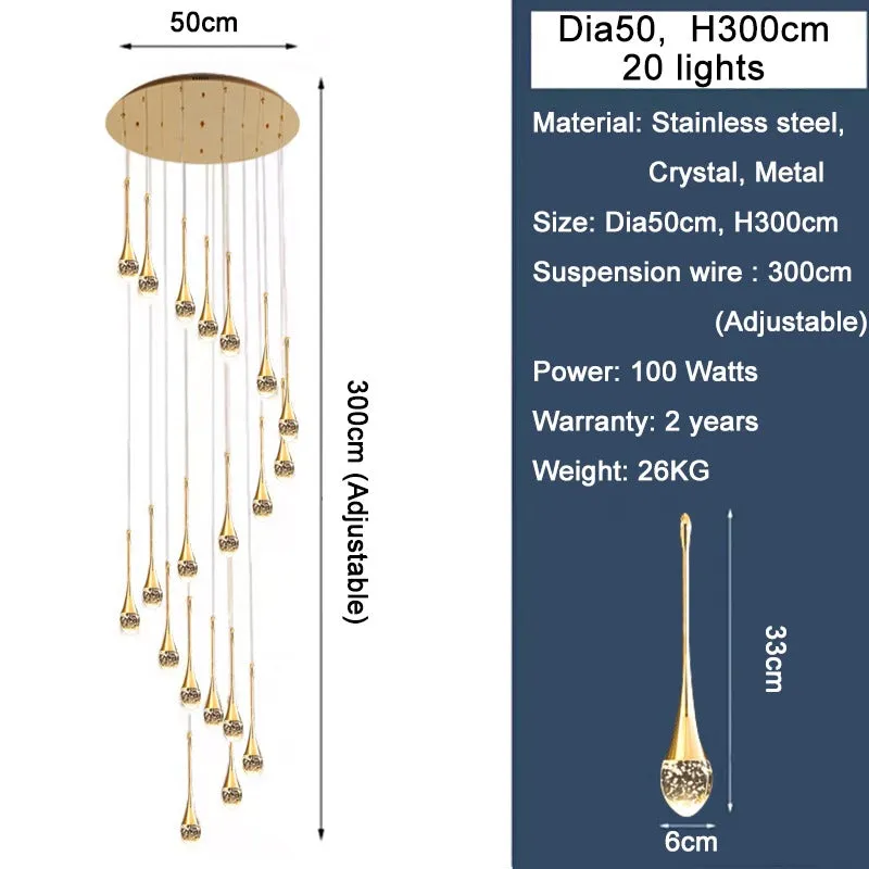 Spumante Crystal Chandelier and Pendants