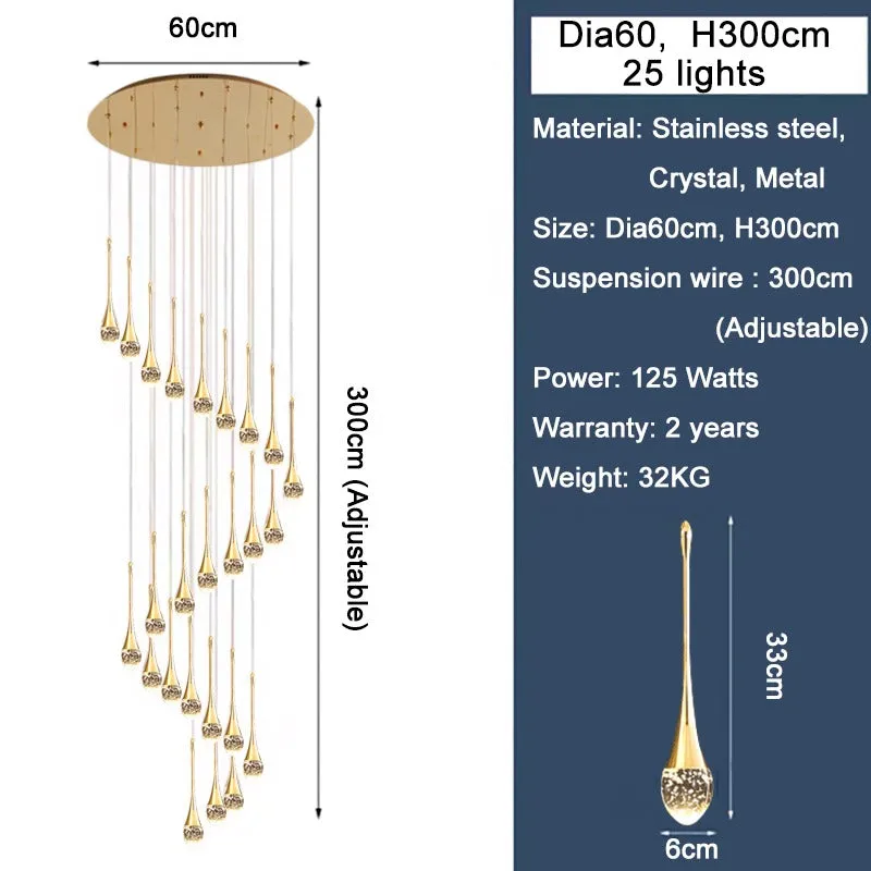 Spumante Crystal Chandelier and Pendants