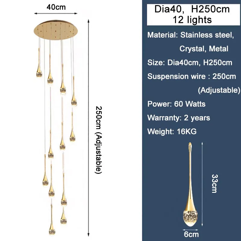 Spumante Crystal Chandelier and Pendants