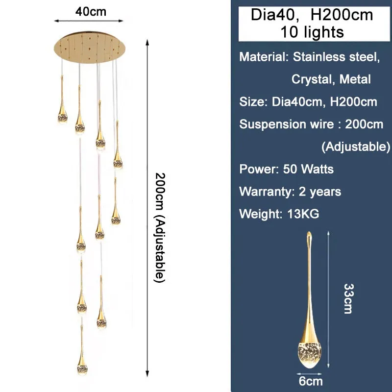 Spumante Crystal Chandelier and Pendants