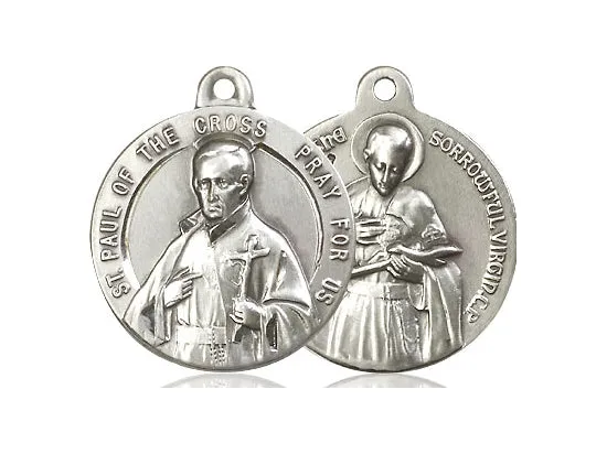 St Paul Of The Cross And Saint Gabriel Of The Blessed Virgin Silver Pendant