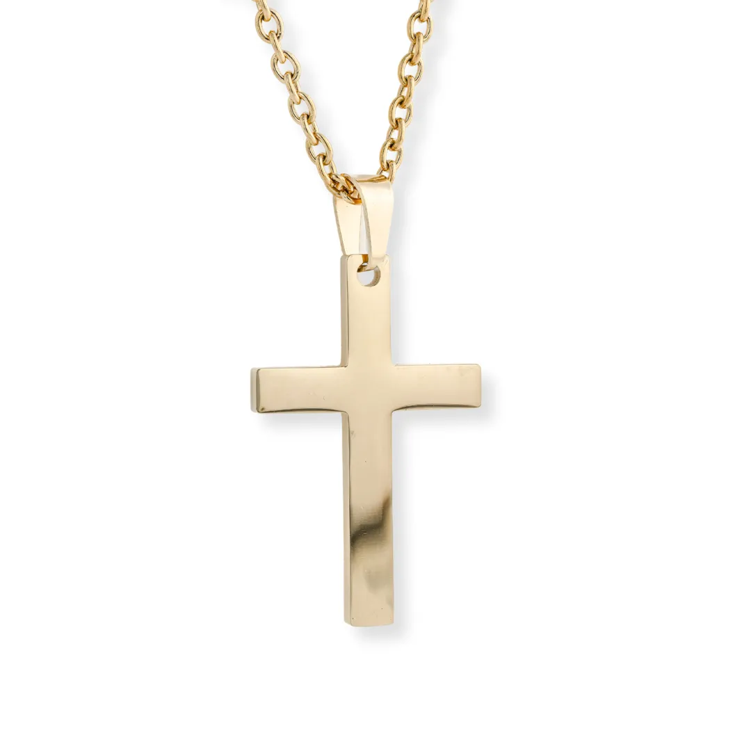 Stainless Steel Cross Necklace With Chain | Customizable