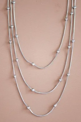 Stainless Steel Layered Ball Chain Necklace