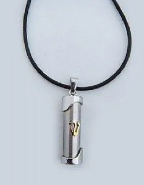 Stainless Steel Mezuzah Pendant with Chain