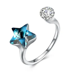 Star Sterling Silver Adjustable Ring