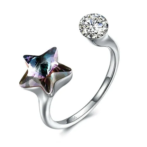 Star Sterling Silver Adjustable Ring