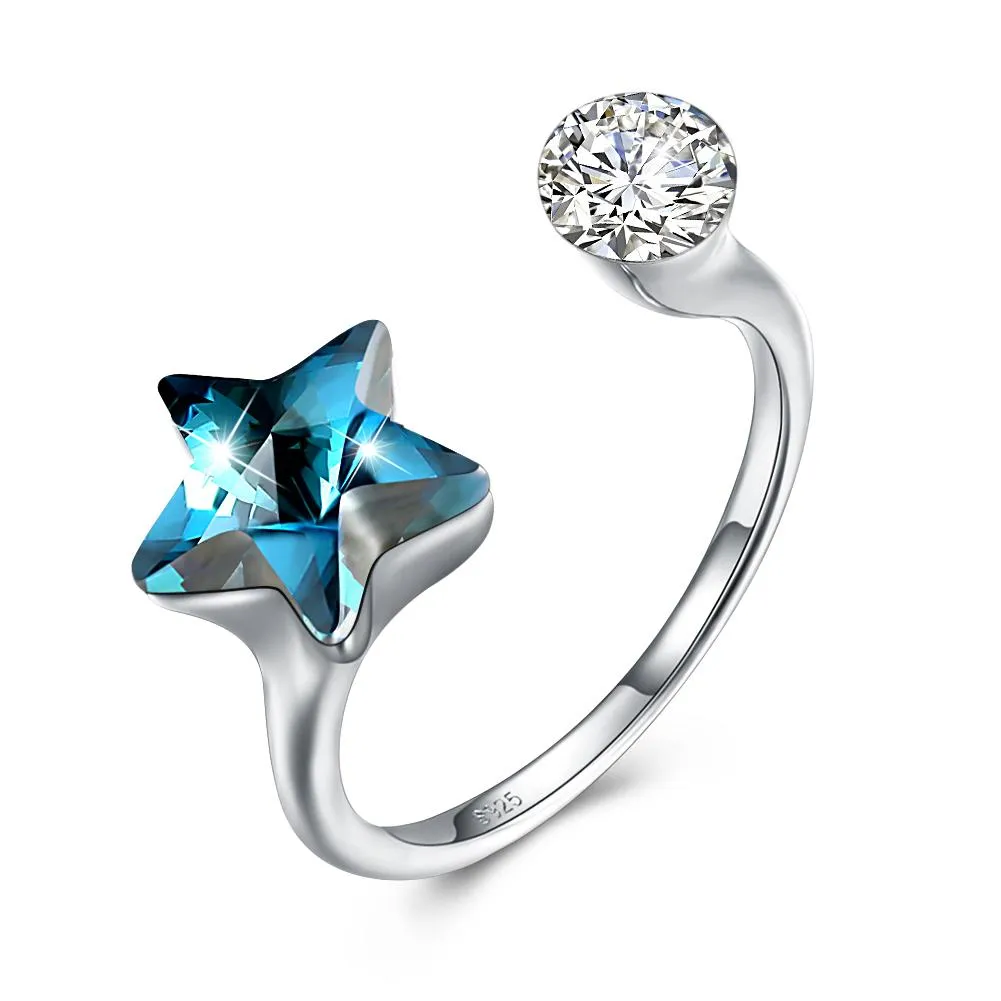 Star Sterling Silver Adjustable Ring