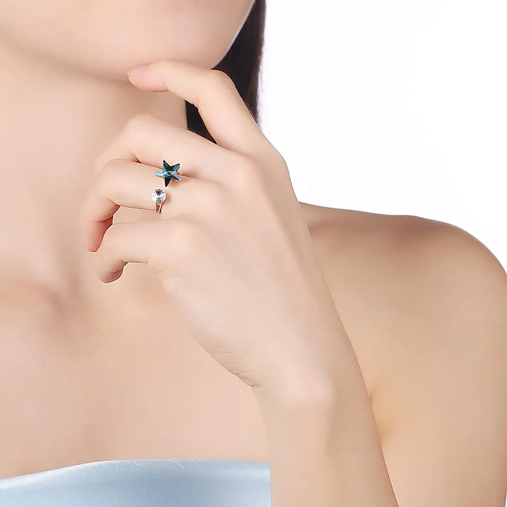 Star Sterling Silver Adjustable Ring